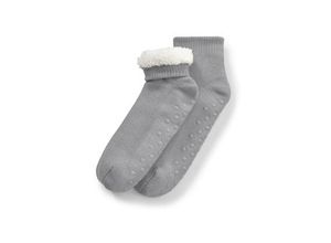 Hausschuh-Socken - Grau - Gr.: 36/37