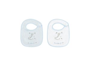 Kikkaboo Babylatz Frottee 2-teiliges Set, Lätzchen, Druckknopf, 100% Baumwolle blau