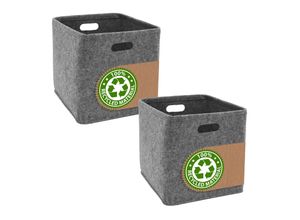2er Set Filz Aufbewahrungsbox 33x33x33 - Kompatibel mit IKEA Kallax - Regal Box