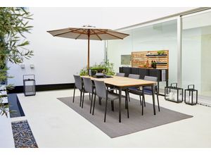 Cane-Line Core Gartentisch Aluminium/Teak nur der Tisch Lava Grau Teak/Aluminium