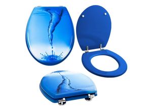 Grafner WC-Sitz WC Sitz mit Absenkautomatik Motiv Blue Whirl Toilettendeckel