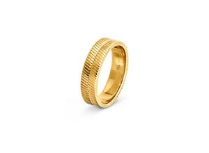 925 Silber Ring Heringbone - Gold - Gr.: 20