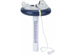 Schwimmbad-Thermometer, Röhren-Temperaturmessgerät, Cartoon-Eisbär-Form mit Kette für Schwimmbad, Spa, Whirlpool, Teich