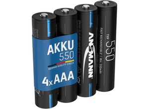 Akku aaa Micro 550mAh NiMH 1,2V - Batterien wiederaufladbar (4 Stück) - Ansmann