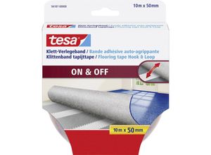 Tesa - Klett-Verlegeband zum Aufkleben (l x b) 10 m x 50 mm Weiß 1 St.