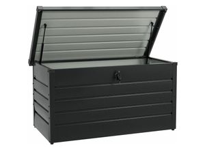 Metall Aufbewahrungsbox Limani 380 Liter - Outdoor Box - wasserdicht, abschließbar - Gartenbox, Auflagenbox, Kissenbox für Garten Anthrazit - Juskys