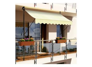 Swing&Harmonie LED - Markise mit Kurbel Klemmmarkise Balkonmarkise mit Beleuchtung und Solarmodul Fallarm Markise Sonnenschutz Terrasse Balkon - versch. Ausführungen
