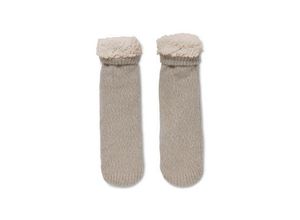 Hausschuh-Socken - Weiss/Meliert - Gr.: 37
