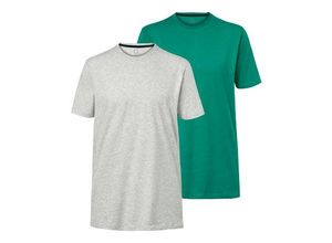 2 T-Shirts mit Rundhalsausschnitt - Grau/Meliert - Gr.: M