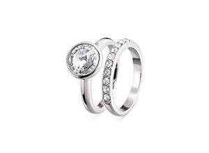 Ringe veredelt mit Kristallen von Swarovski® - Silber - Gr.: 17