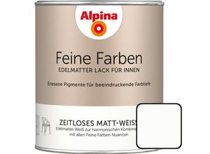 Alpina Wandfarbe Alpina Feine Farben Lack Zeitloses Matt-Weiß 750ml