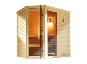 weka Design-Sauna CUBILIS Gr. 2 Sparset 7,5 kW OS inkl. digitaler Steuerung, Glastür und Fenster