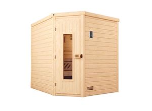 weka Premium Massivholz-Sauna TURKU - Gr. 2 Sparset 7,5 kW OS inkl. digitaler Steuerung, Massivholztür