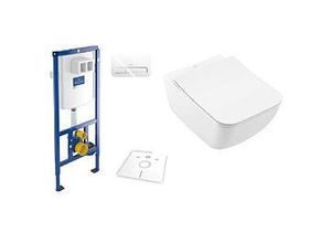 Villeroy & Boch Venticello & ViConnect Komplett-Set spülrandlos, weiß Ceramicplus, mit WC-Sitz