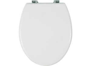 Wenko - WC-Sitz Bali Weiß, Weiß, mdf weiß , Edelstahl rostfrei silber matt - weiß