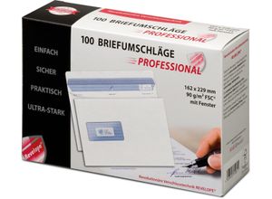 mayer-network GmbH Briefumschlag 100 Briefumschläge / DIN C5+ (162x229mm) / mit Fenster und Sicherheits