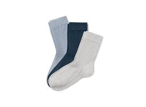 3 Paar Socken - Dunkelblau/Meliert - Gr.: 35-38