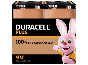 Duracell - MN1604 Plus 9 v Block-Batterie Alkali-Mangan 9 v 4 St.