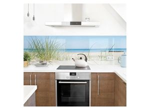 Bilderdepot24 Küchenrückwand blau dekor Natur Strand Meer Wandpaneel Küche Ostseeküste