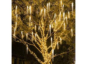 40 led Lichterkette Eiszapfen Beleuchtung für Weihnachten Weihnachtsdeko Warmweiß Weihnachtsbeleuchtung - Warmweiß - Swanew