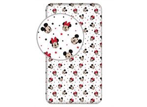 Spannbettlaken Mickey und Minnie Maus Größe: 90 x 200 cm 100 % Baumwolle