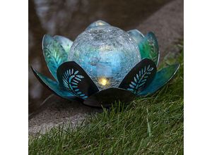 Star Trading - led Solarlampe lilly Lotusblüte Gartenbeleuchtung Garten Wasserlilie Deko Blatt