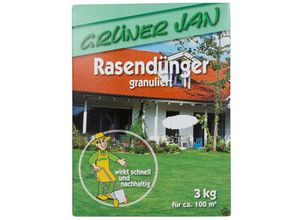 Spezial Rasendünger granuliert 3kg Spezialdünger 100m² Rasen Dünger - Grüner Jan