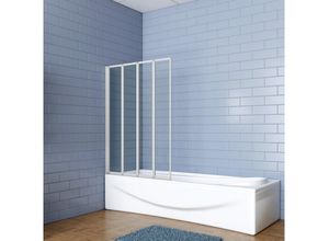 duschspa Badewannenaufsatz 4mm ESG 4-teilige Duschwand Faltwand Glaswand auf Badewanne