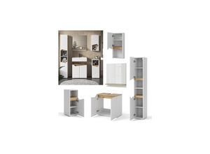 Vicco Badmöbel-Set Marelle Weiß Artisan