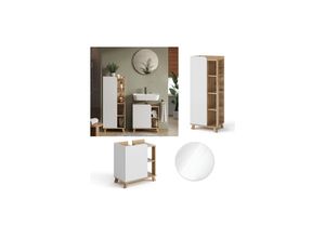 Vicco Badmöbel-Set Karen, Sonoma Weiß,