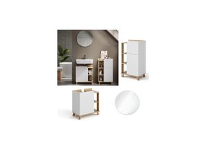 Vicco Badmöbel-Set Karen, Sonoma Weiß,