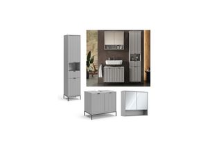 Vicco Badmöbel-Set Eliza, Grau, Badezimmer,