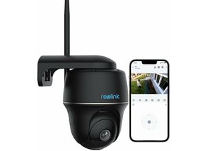 Reolink 2K 4MP Akku 2,4/5GHz WiFi Überwachungskamera mit Personen-/Autoerkennung, 355°/140° Schwenkbar, PIR-Sensor, Schwarz