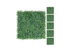12 Stück Pflanzenwand Künstliche Hecke Efeu Sichtschutz 50 x 50 cm UV-Schutz Kunstpflanzen Heckenpflanze Windschutz Dekoration für Wand Balkon