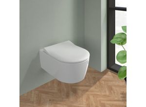 Villeroy & Boch Slim Softclosing Abnehmbarer WC-Sitz mit Fallbremse für Arceau-Schüssel, Duroplast (8M30S101)