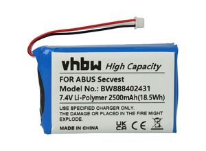 Akku Ersatz für abus FUBT50000 für Alarmanlage, Alarmsystem (2500mAh, 7,4V, Li-Polymer) - Vhbw