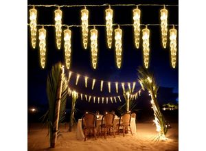 40 led Lichterkette Eiszapfen Beleuchtung für Weihnachten Weihnachtsdeko Warmweiß Weihnachtsbeleuchtung - Warmweiß - Vingo