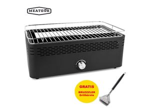 Meateor Holzkohlegrill Tischgrill Campinggrill Holzkohle mit Aktivbelüftung