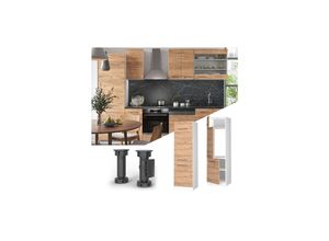 Vicco Kühlumbauschrank Küchenschrank Küchenmöbel Fame-Line