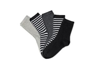 5 Paar Socken - Anthrazit/Gestreift - Kinder - Gr.: 27-30