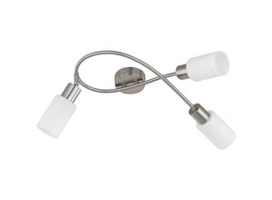 Reality Leuchten - Deckenstrahler mars 3 flammig Silber Opal Glasschirme weiß, 45cm breit