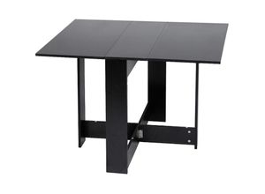 Klapptisch Esstisch Tisch klappbar Raumwunder 103×76×73.4cm Tisch 4 Farben Möbel[Schwarz]