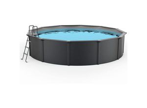 Steinbach Stahlwand Swimming Pool Set Nuovo de Luxe anthrazit / silbergrau Ø 460 x 120 cm ohne Zubehörset