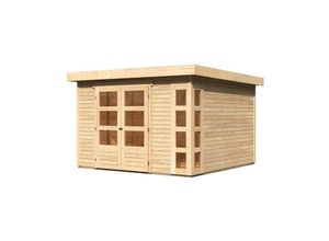 Woodfeeling Gartenhaus Kerko 6 aus Holz in Grau Gartenhütte Wandstärke: 19 mm Geräteschuppen - Grau - Karibu