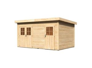 Woodfeeling Gartenhaus Mattrup aus Holz in Grau Gartenhütte Wandstärke: 28 mm Geräteschuppen - Grau - Karibu