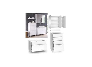Vicco Badmöbel-Set Sola Weiß matt,