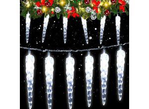 40 led Lichterkette Eiszapfen Beleuchtung für Weihnachten Weihnachtsdeko Kaltweiß Weihnachtsbeleuchtung - Swanew