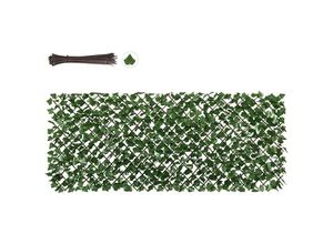 Sekey - Künstliche Efeu Sichtschutzhecke Pflanzen Hecke Wanddekoration Dunkelgrün 200 x 100 cm
