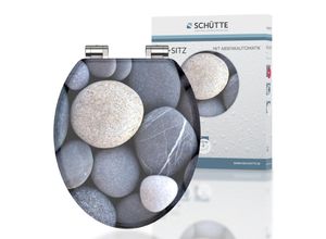 Schütte MDF WC Sitz GREY STONES, Toilettendeckel mit Absenkautomatik Motiv
