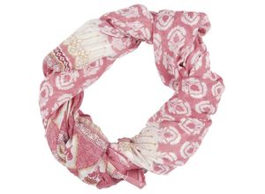 IB Laursen Halstuch mit Streifen und Muster, L220 x B110 cm - rosa